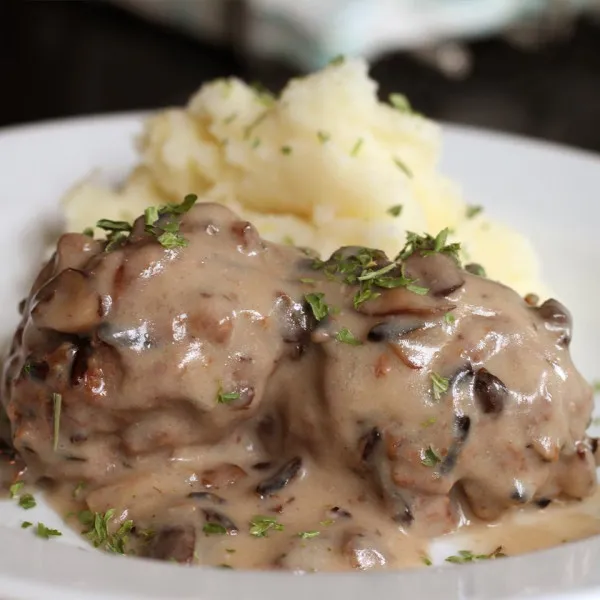 Wildrijst Gehaktballen in Champignon Saus