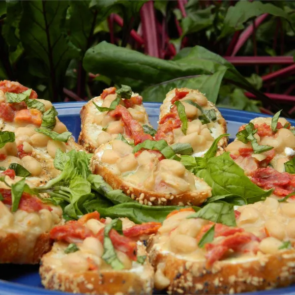 Bruschetta Rood, Wit En Blauw