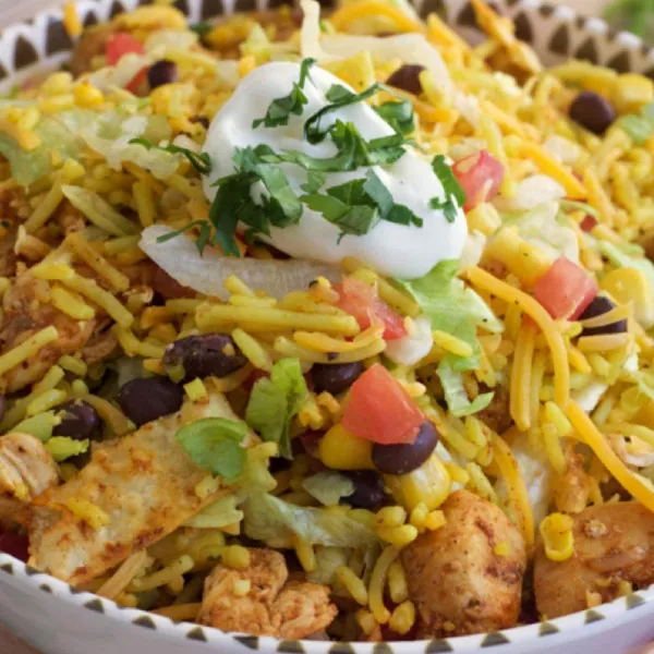 Kip En Taco En Salade Met Rijst