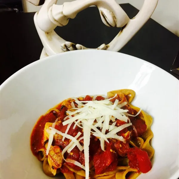 Spaghetti Met Rode Schelpensaus