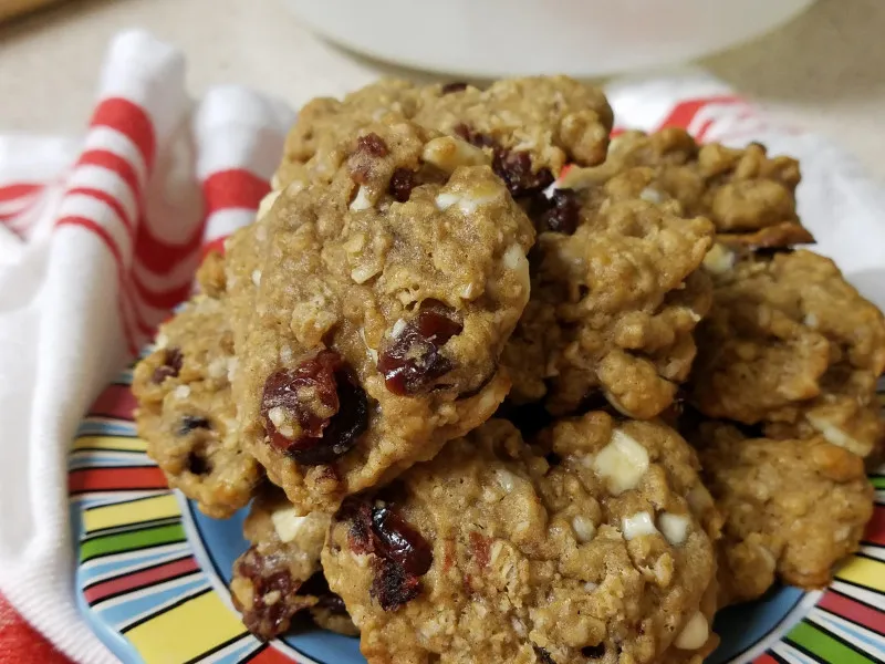 Havermoutkoekjes Met Witte Chocolade En Bosbessen