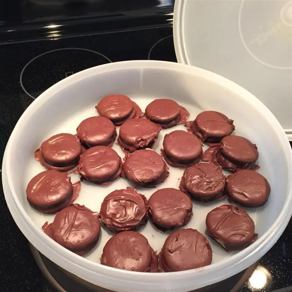 Pindakaaskoekjes Bedekt Met Chocolade