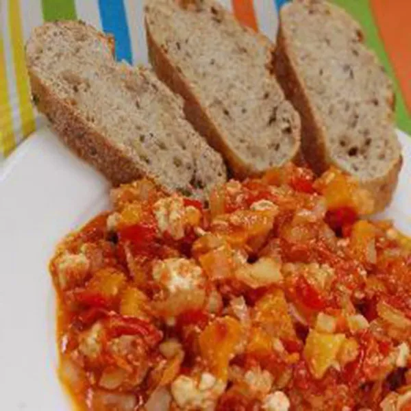 Griekse Vegetarische Ovenschotel Met Paprika En Feta Kaas