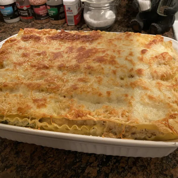 Zeevruchtenlasagne met Garnalen