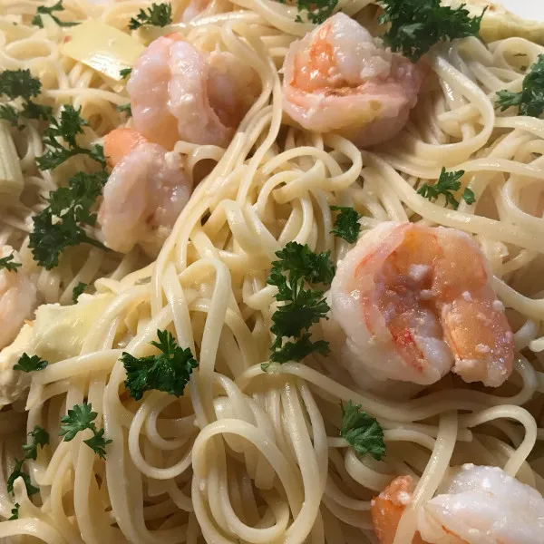 Linguini Met Garnalen En Artisjokken