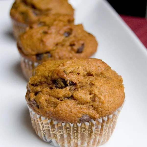 Pompoenmuffins met chocoladechips