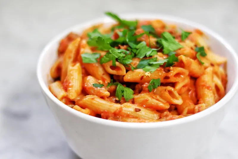 Penne Met Pittige Tomatenroomsaus En Vodka