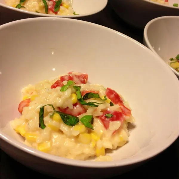 Risotto Met Tomaat, Maïs En Basilicum