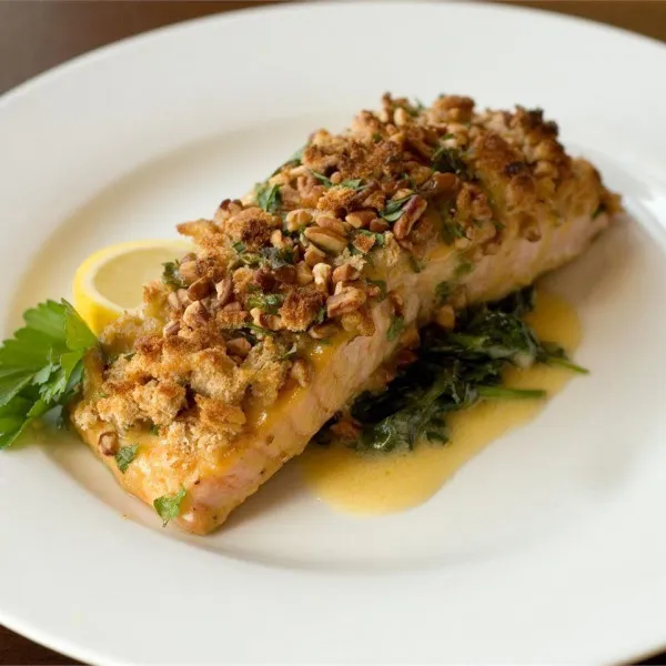 Alaska Zalm Uit De Oven Met Krokante Pecannoten Topping