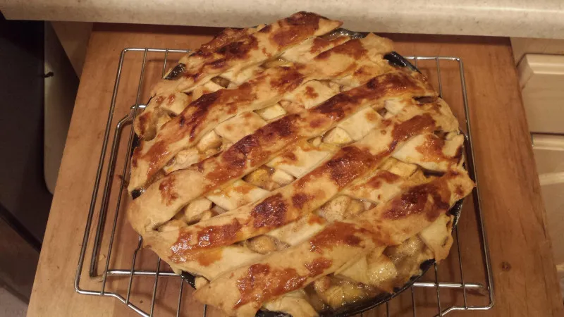 Herfsttaart Met Appel En Peer In Een Raster